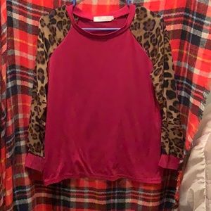 Cheetah and Burgundy top